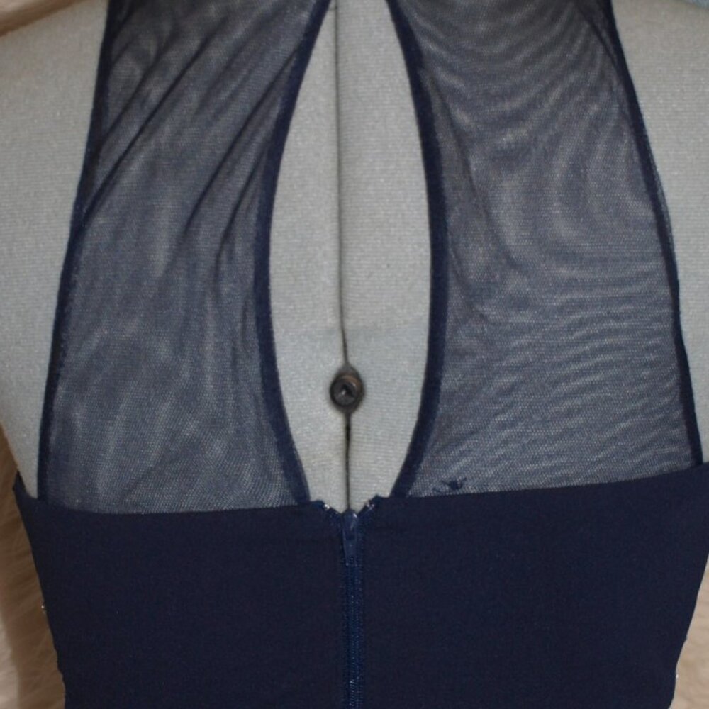 Blue Jeweled HALTER TOP Size 3 BY SEQUIN HEARTS USED FOR PHOTO SHOOTS - Picture 10 of 10